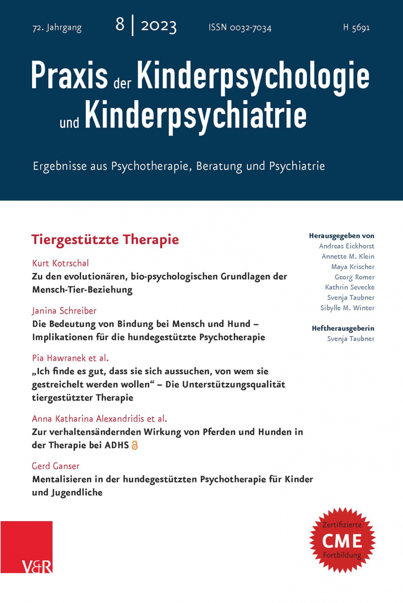 Praxis Der Kinderpsychologie Und Kinderpsychiatrie Praxis der Kinderpsychologie und Kinderpsychiatrie 2023 Jg. 72, Heft 8